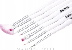 Nageldesign-Pinselset, 7 Stk., weiß