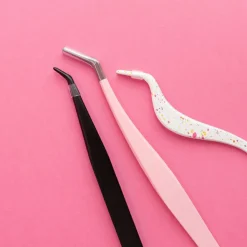 Pinzette für falsche Wimpern, rosa