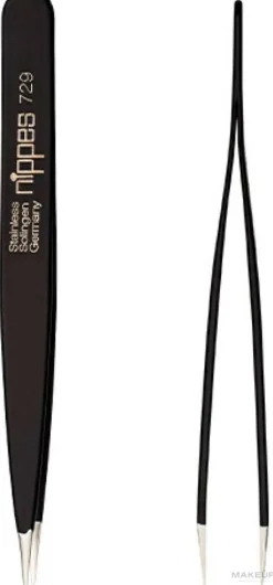 Pinzette mit scharfen Spitzen 9,5 cm schwarz
