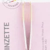 Pinzette schräg mit vergoldeten Spitzen 8 cm 1066/G