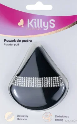 Puderschwamm, schwarz mit Kristallen