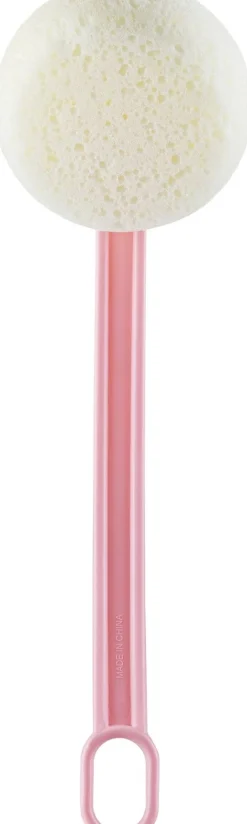 Rückenbürste weiß mit rosa Griff