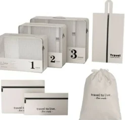 Reiseset Kosmetiktaschen-Organizer, weiß