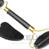 Roller für Gesichtsmassage mit Massageplatte Gua Sha schwarz