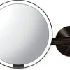 Rundes, wandmontiertes Sensor-Spiegel, 20 cm, dunkle Bronze