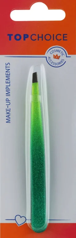 Schräge Pinzette Epoxy Glitter 75995, grün-gelbes Ombre