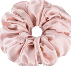 Scrunchie-Haargummi aus Naturseide in Puderfarbe Largy