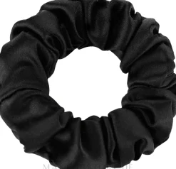 Scrunchie-Haargummi aus Naturseide schwarz Midi