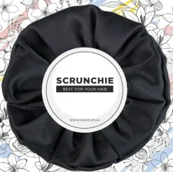 Scrunchie-Haargummi Satin Classic schwarz