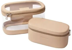 Set mit 2 Kosmetiktaschen, beige, 2 Stk.