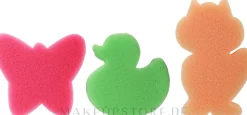 Set mit Badeschwämmen für Kinder, 3 Stück, rosa + grün + orange