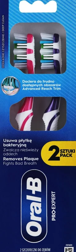 Set mit Zahnbürsten, mittlere Härte, rosa + violett