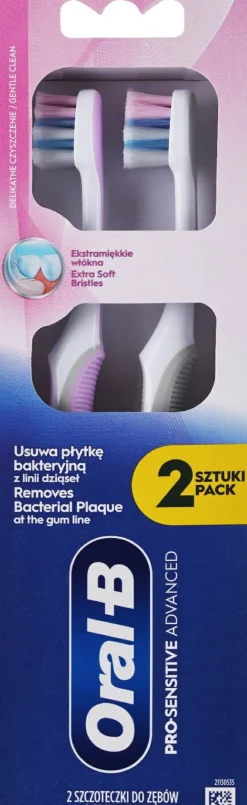 Set von Zahnbürsten mit extraweichen Borsten, lila + grau