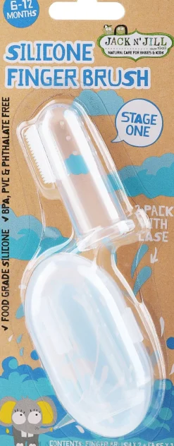 Silikon-Fingerbürste für Babys 6-12 Monate 2 St.