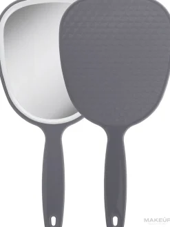 Spiegel mit Griff 28x13 cm grau