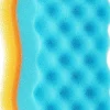 Sport Bade- und Massage-Schwamm, orange-blau