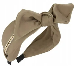 Stirnband-Haarreifen mit Perlen, khaki, O456K