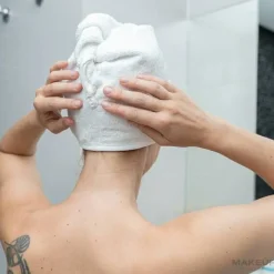 Turban-Handtuch aus Baumwolle zum Trocknen der Haare Gewicht 350 g naturfarben