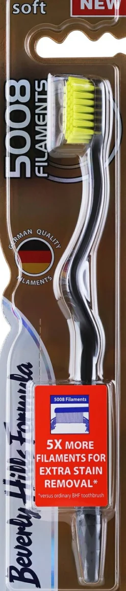 Weiche Zahnbürste, schwarz-gelb