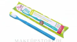 Zahnbürste aus Bioplastik mit austauschbarem Kopf mittel, blau