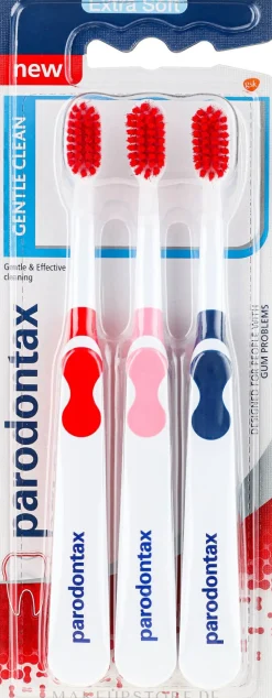 Zahnbürste extra weich Gentle Clean dunkelblau, rosa, rot 3 St.