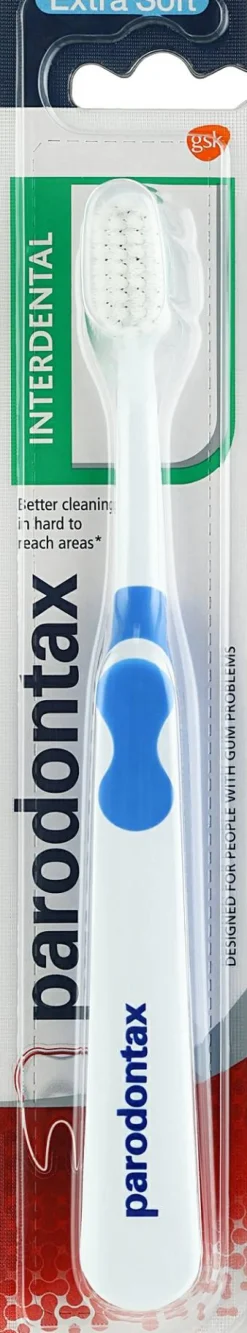 Zahnbürste extra weich Interdental weiß-blau