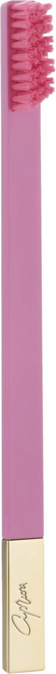 Zahnbürste mit weichen Borsten, Bubblegum Rosa matt mit goldener matter Kappe
