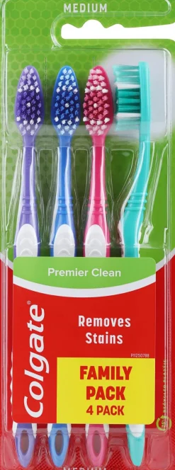 Zahnbürste mittel lila, blau, rosa, türkis