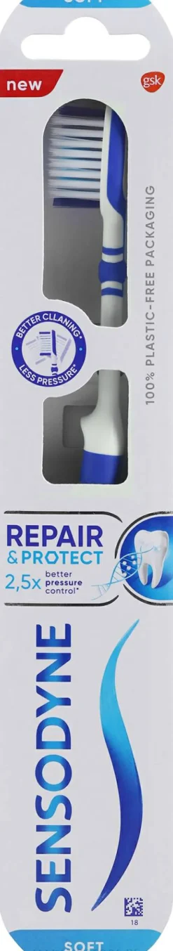 Zahnbürste weich Repair & Protect dunkelblau-weiß