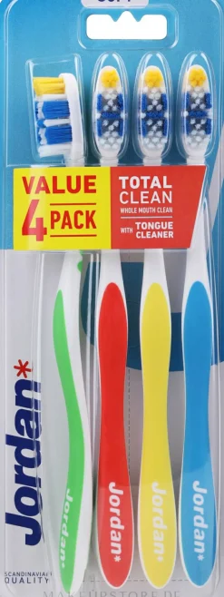 Zahnbürste weich Total Clean grün, gelb, rot, blau 4 St.