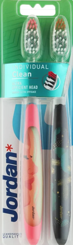 Zahnbürsten, mittel, rosa mit Mädchen + grün mit Kieferzweigen